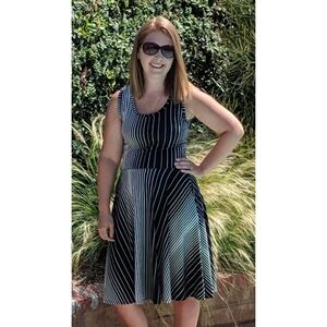LuLaRoe Nicki Black and White Striped Dress